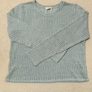 Teal lightweight sweater knit tops in L